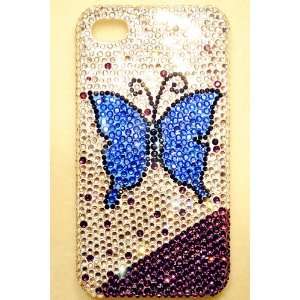  BLUE BUTTERFLY Case for iPhone 4S & 4 VERIZON AT&T SPRINT 