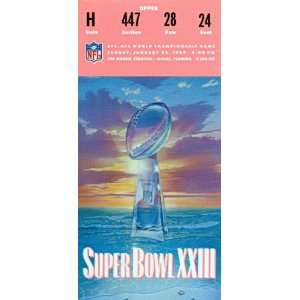  Super Bowl XXIIII Ticket January 22, 1989 Sports 