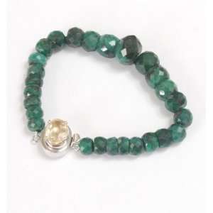  Exclusive Designer Natural Faceted Emerald Beaded Bracelet 