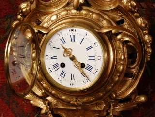 JAPY FRERES ANTIQUE FRENCH GILT CARTEL WALL CLOCK C1870  