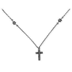  Sterling Silver Marcasite Cross Necklace Jewelry
