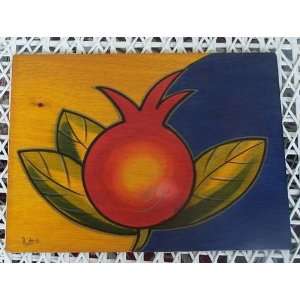  4 Isreali Isreal Pomegranate Handpainted Placemats 