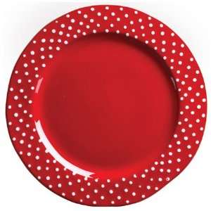  Vietri Italian Dinnerware Rosso Vecchio Red Dot Charger 