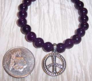 Lori Bonn Purple Bead Peace Charm Bracelet New  
