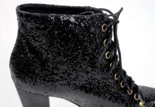 JEFFREY CAMPBELL New BLACK GLITTER LITA Boots Shoes, 9  