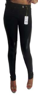   Look High Quality Stretch Jeggings with Leather Patches S 3XL  