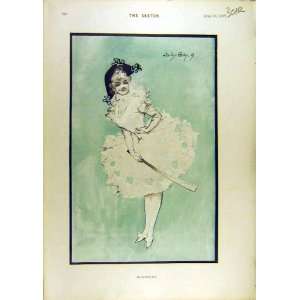  1897 MamZelle Sketche Theatrelady Garden Fashion Dress 