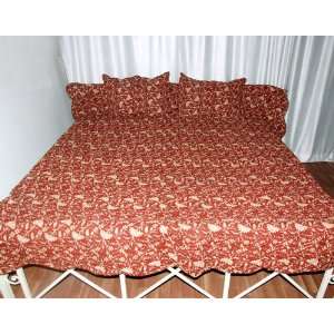  Floral Hand Block Print Jaipuri Quilt with Pillow Covers 
