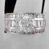 2c Stacked Band Russian Ice CZ Wedding Ring Set sz 6  