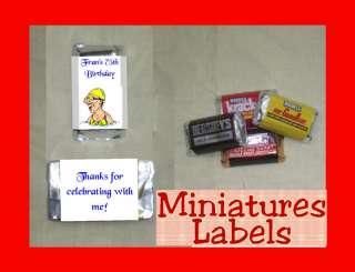Active Seniors Mini Miniature Candy Bar Wrappers Favor Personalized 