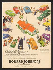 1953 Howard Johnsons Ice Cream Restaurants Print Ad  