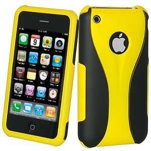 New Amzer Twin Snap On Case Yellow/ Black For Iphone 3G Iphone 3G S 