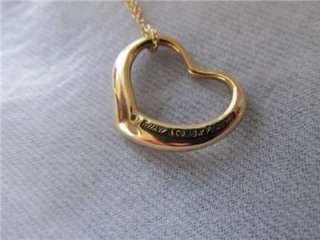 Co.18k YG Elsa Peretti Open Heart Pendant Necklace  