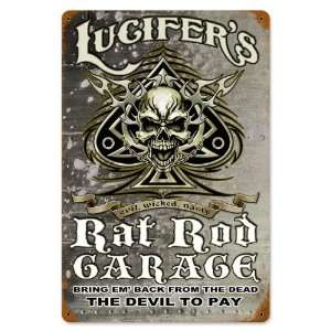  Lucifers Garage Vintaged Metal Sign