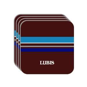 Personal Name Gift   LUBIS Set of 4 Mini Mousepad Coasters (blue 