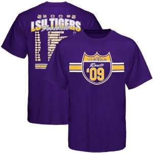  LSU Tigers Purple Route 09 Football Schedule T shirt 