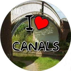  I Love Canals 2.25 inch Large Lapel Pin Badge Canal Bridge 