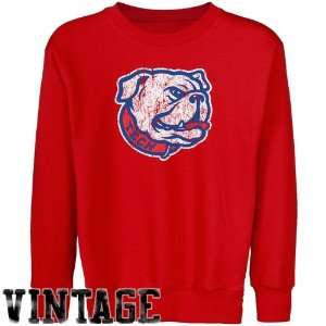 NCAA Louisiana Tech Bulldogs Youth Red Distressed Logo Vintage Crew 