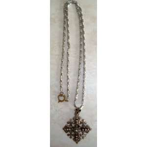    Vintage Jerusalem Jordan (900) Silver Necklace 