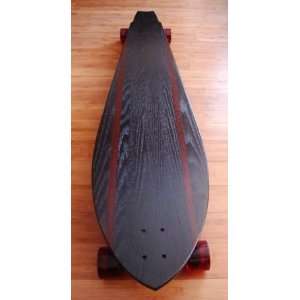  Longboard 55 x 12   Custom Made from Solid Wood   Black 
