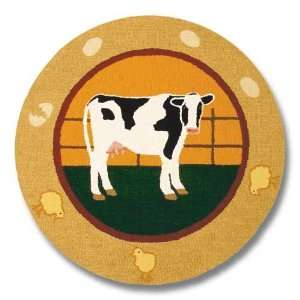  ZG Applique II Theme Country Barnyard round area rugs 36 