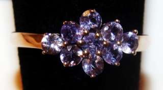 Tanzanite Ring~10KT White Gold~Size 7~Prong Set Rounds~Light Gemstones 
