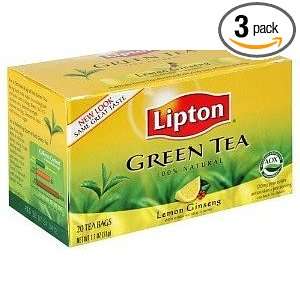 Lipton Green Tea Lemon Ginseng 20 count Grocery & Gourmet Food