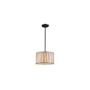 Lineas Pendant in Black Chrome with Tiffany Glass by Landmark Lighting 