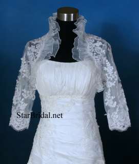 Sleeve Ivory Lace Wedding Bridal Bolero Jacket Shrug S, M, L #51 