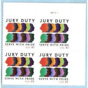  2007 JURY DUTY #4200a Plate Block of 4 x 41cents US 