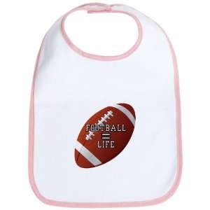  Baby Bib Petal Pink Football Equals Life 