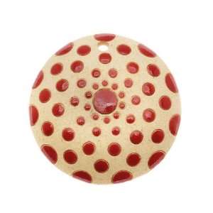  Golem Design Studio Glazed Ceramic Pendant Red Multi Dots 