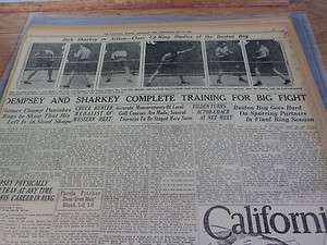 KNOXVILLE NEWS PAPER 1927, JACK DEMPSEY VS SHARKEY YANKEE STADIUM 