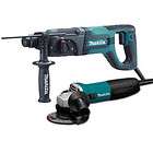 Makita 1 in SDS Plus Rotary Hammer with Angle Grinder HR2475X2 NEW