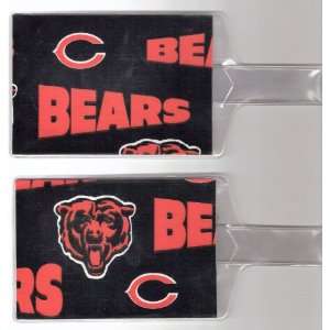   of 2 Luggage Tags Made with NFL Chicago Bears Fabric 