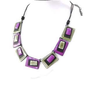  Necklace french touch Nora purple kaki. Jewelry