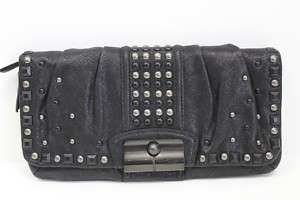 NEW COACH Black Kristin Stud Leather Clutch 15359 NWT  