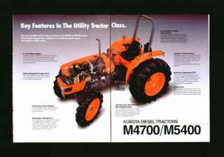 Kubota M4700 M5400 Diesel Tractor Brochure nrmt 1997  