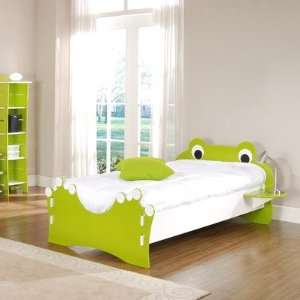  Legare Kids Frog Twin Bed in Green and White Furniture 
