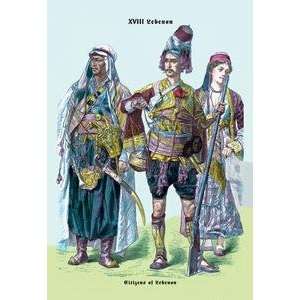  Vintage Art Citizens of Lebanon, 19th Century   03767 9 