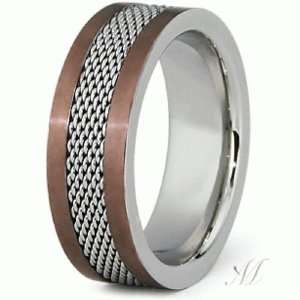  Stainless Steel Lattice Design Band in Size 12.5 Jewelry