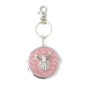  Keychains ~ Pink Silvertone Angel Pill Case Keychain 