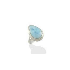  Tear Drop Accented Larimar Ring, 9.5 Jewelry