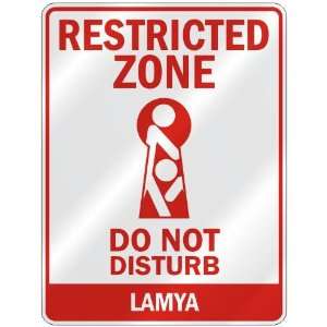   RESTRICTED ZONE DO NOT DISTURB LAMYA  PARKING SIGN