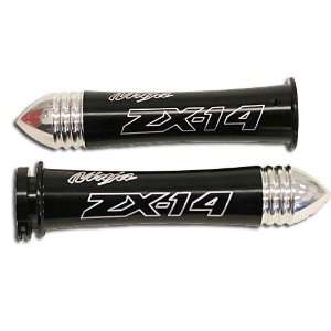 Kawasaki   ZX14 (06 07) Curved Grips Anodized Black With Pointed Ends 