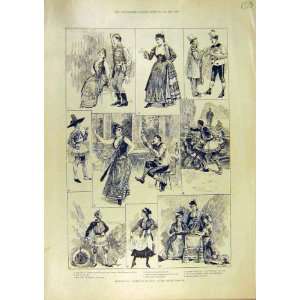  Sketches Carmen Data Gaiety Theatre Scenes Print 1890 