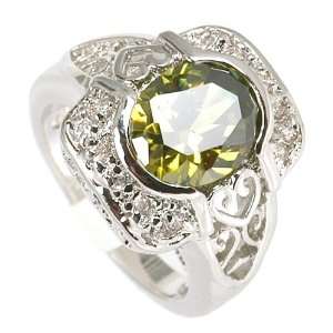  Olivine CZ Filigree Ring Jewelry