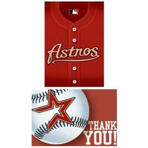   Houston Astros Baseball   Invite & Thank You Combo 