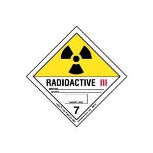  Radioactive III Label, Worded, Paper, Roll of 500 Office 