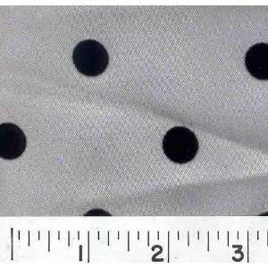  4648 Wide FLOCKED DOTTY DOT   SILVER Fabric By The Yard 
